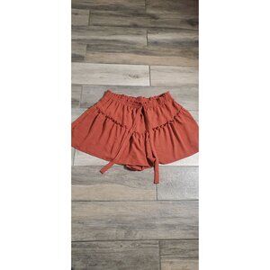 SHEIN SKORT ORANGE BRICK ELASTIC WAIST POLYESTER SIZE 4X(RUNS SMALL3X)